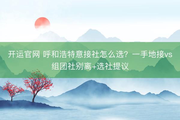 开运官网 呼和浩特意接社怎么选？一手地接vs组团社别离+选社提议