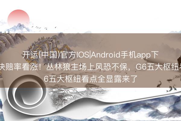 开运(中国)官方IOS|Android手机app下载 马刺晋级西决赔率看涨！丛林狼主场上风恐不保，G6五大枢纽看点全显露来了